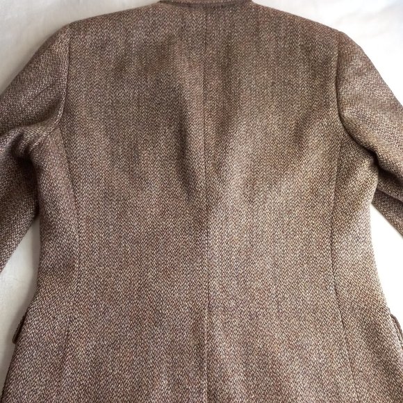 Vintage Harris Tweed Light Brown Wool Double Button Jacket Blazer (LRG 42) - Picture 9 of 13